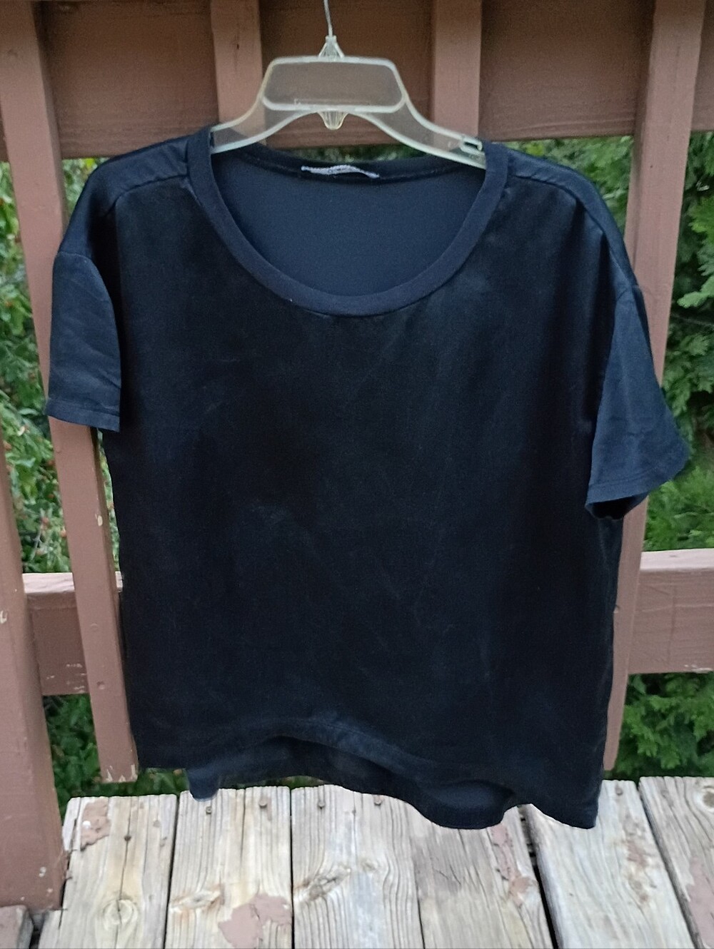 Quince Silk Short-Sleeve Blouse sz M